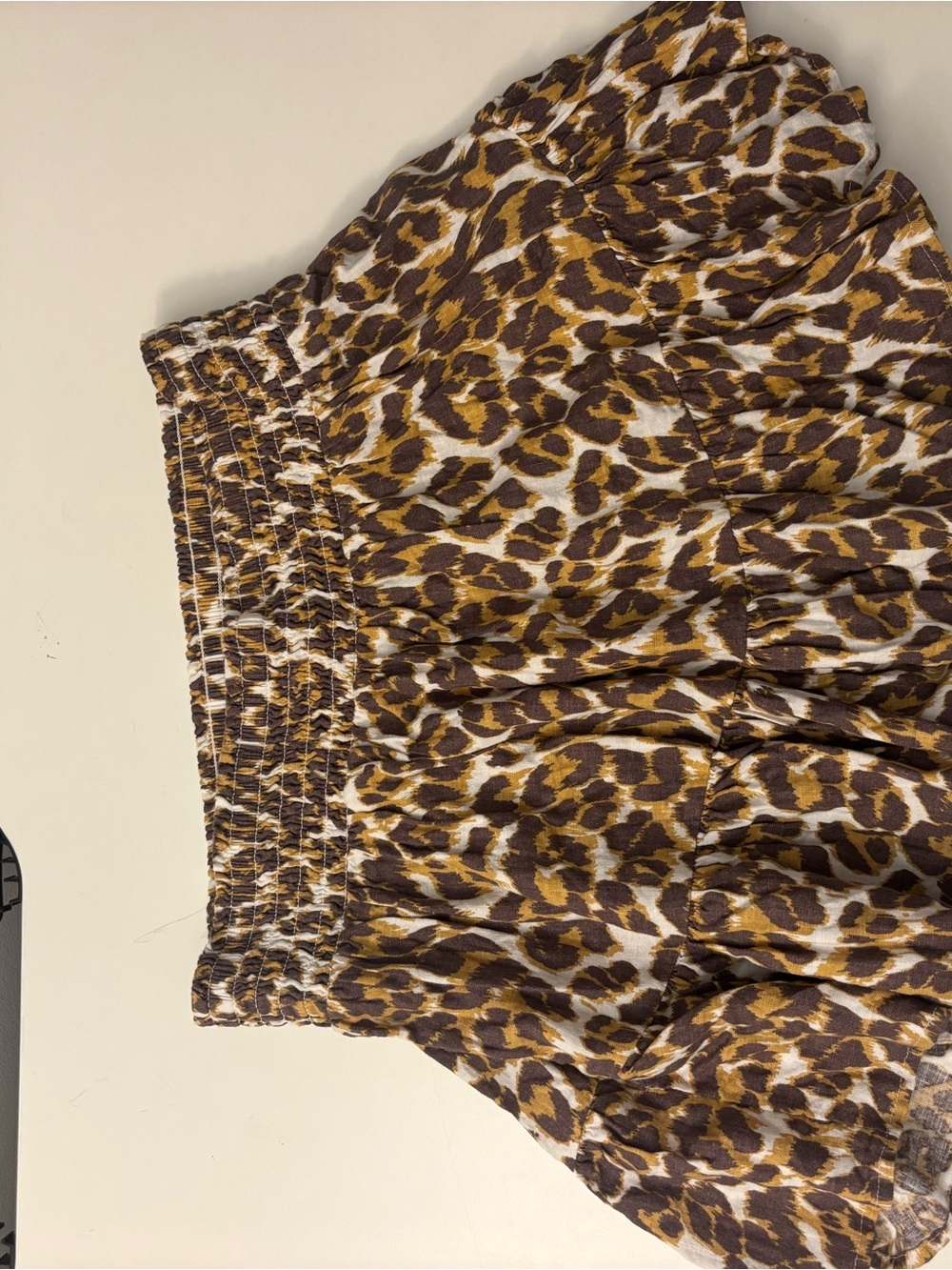 Leopard Print Ruffle Mini Skirt - Brown - Picture 2 of 3